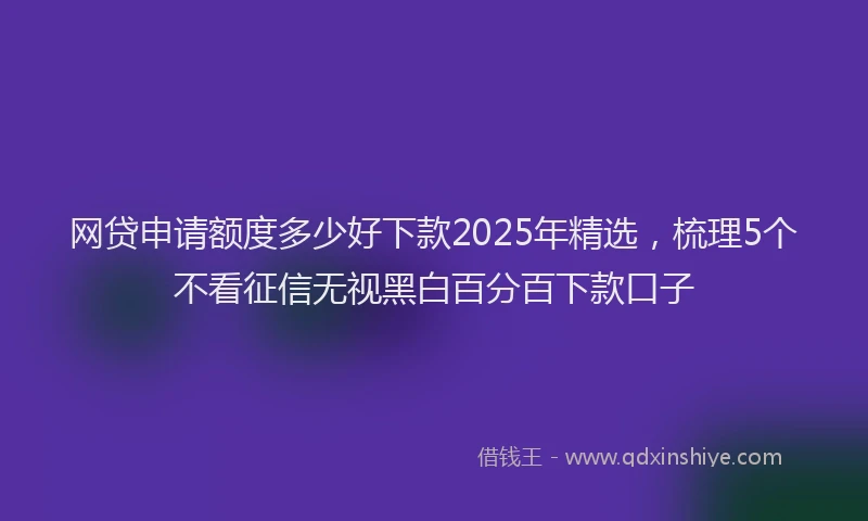 网贷申请额度多少好下款2025年精选，梳理5个不看征信无视黑白百分百下款口子
