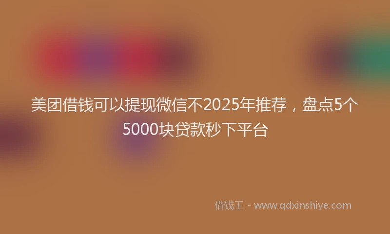 美团借钱可以提现微信不2025年推荐，盘点5个5000块贷款秒下平台