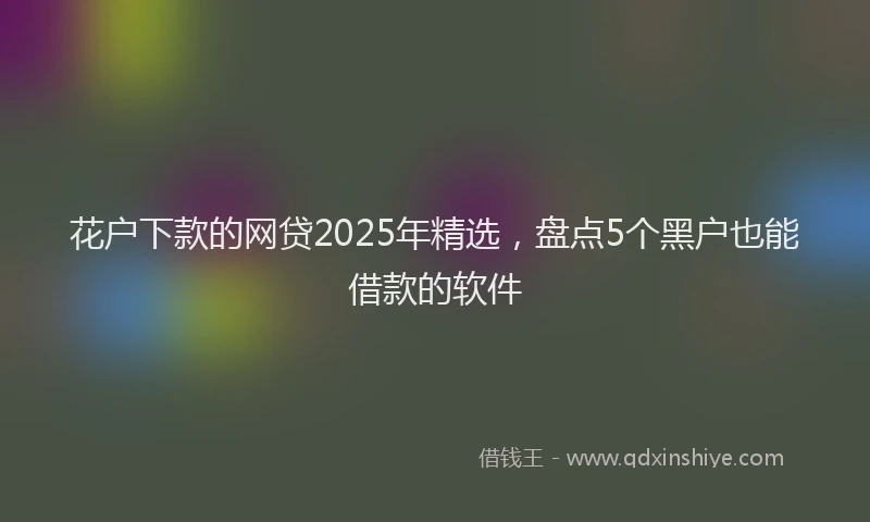 花户下款的网贷2025年精选，盘点5个黑户也能借款的软件