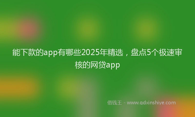 能下款的app有哪些2025年精选，盘点5个极速审核的网贷app