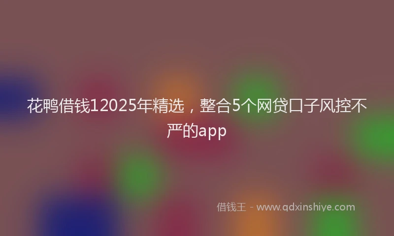 花鸭借钱12025年精选，整合5个网贷口子风控不严的app