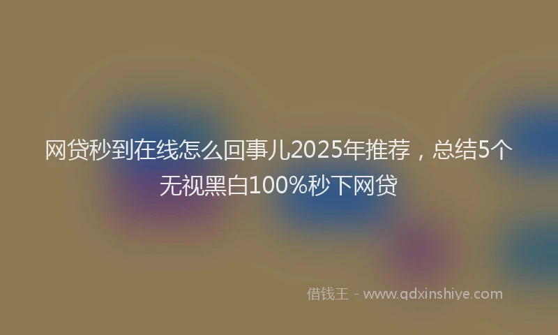 网贷秒到在线怎么回事儿2025年推荐，总结5个无视黑白100%秒下网贷