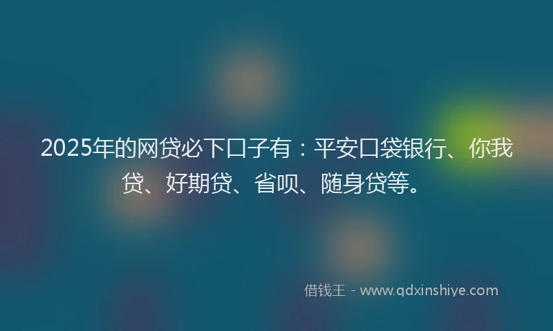 2025年的网贷必下口子有：平安口袋银行、你我贷、好期贷、省呗、随身贷等。