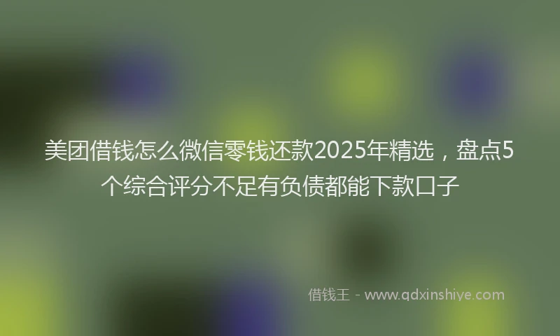 美团借钱怎么微信零钱还款2025年精选，盘点5个综合评分不足有负债都能下款口子