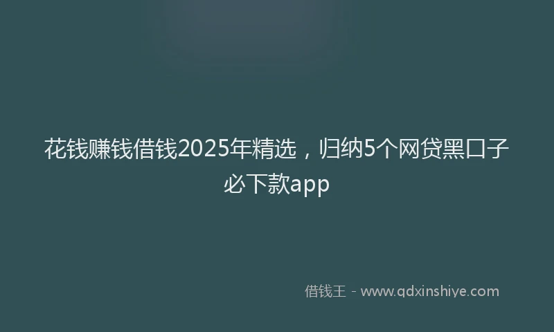 花钱赚钱借钱2025年精选，归纳5个网贷黑口子必下款app