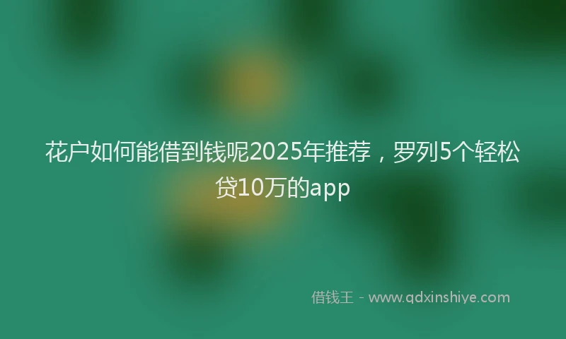 花户如何能借到钱呢2025年推荐，罗列5个轻松贷10万的app