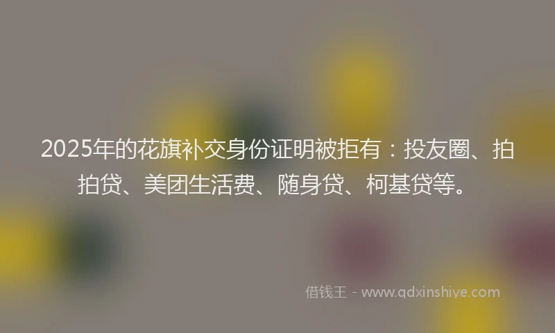 2025年的花旗补交身份证明被拒有：投友圈、拍拍贷、美团生活费、随身贷、柯基贷等。