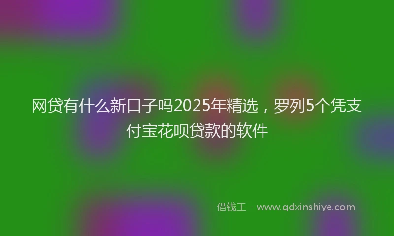 网贷有什么新口子吗2025年精选，罗列5个凭支付宝花呗贷款的软件