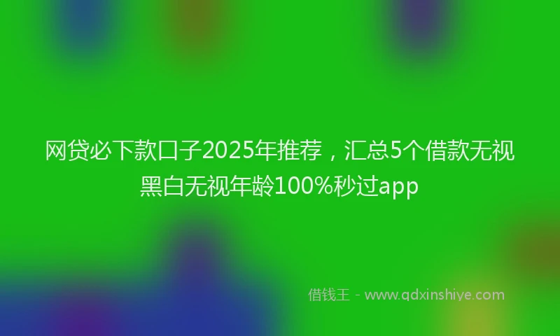 网贷必下款口子2025年推荐，汇总5个借款无视黑白无视年龄100%秒过app