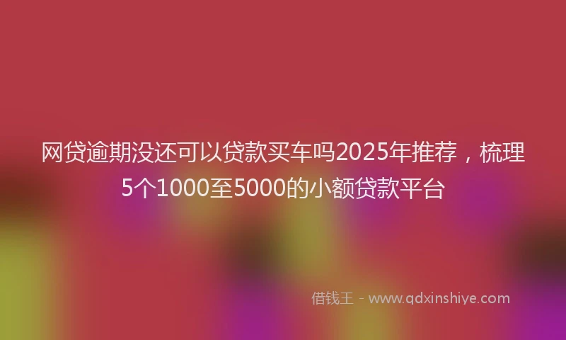 网贷逾期没还可以贷款买车吗2025年推荐，梳理5个1000至5000的小额贷款平台