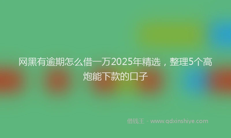 网黑有逾期怎么借一万2025年精选，整理5个高炮能下款的口子