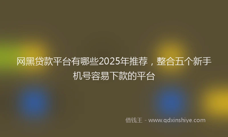 网黑贷款平台有哪些2025年推荐，整合五个新手机号容易下款的平台