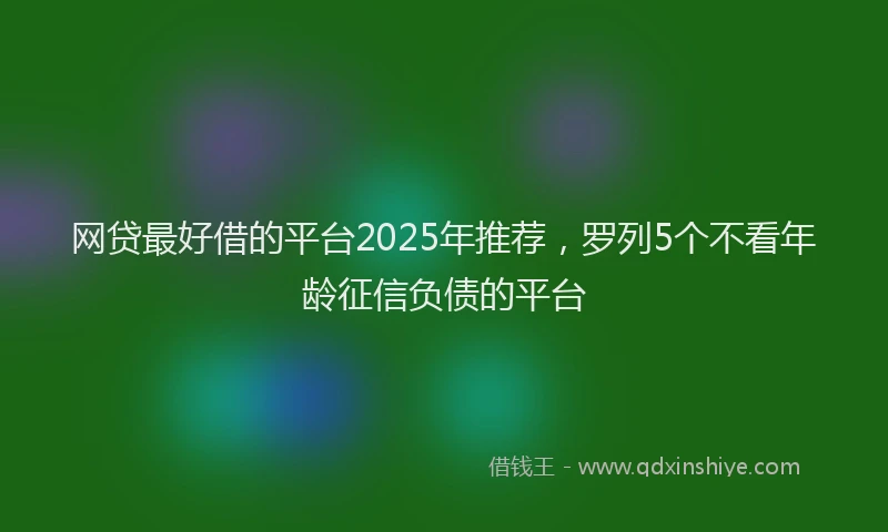 网贷最好借的平台2025年推荐，罗列5个不看年龄征信负债的平台