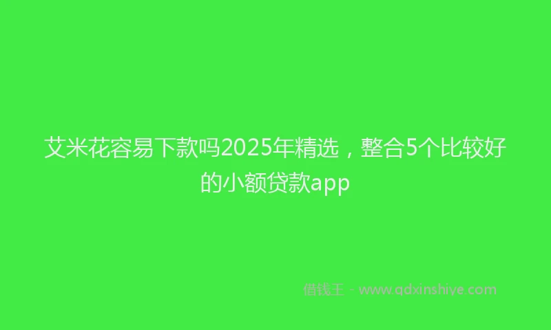 艾米花容易下款吗2025年精选，整合5个比较好的小额贷款app