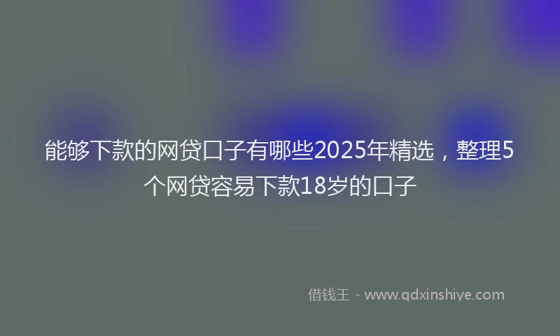 能够下款的网贷口子有哪些2025年精选，整理5个网贷容易下款18岁的口子