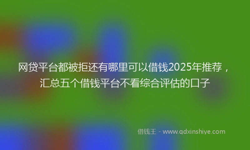 网贷平台都被拒还有哪里可以借钱2025年推荐，汇总五个借钱平台不看综合评估的口子