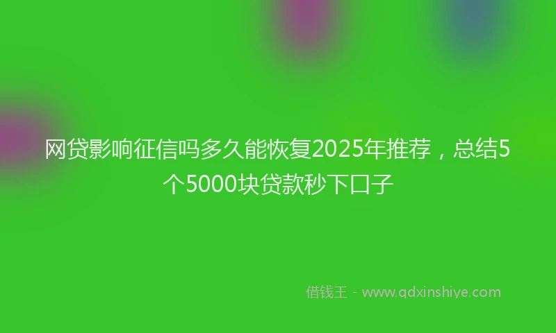 网贷影响征信吗多久能恢复2025年推荐，总结5个5000块贷款秒下口子