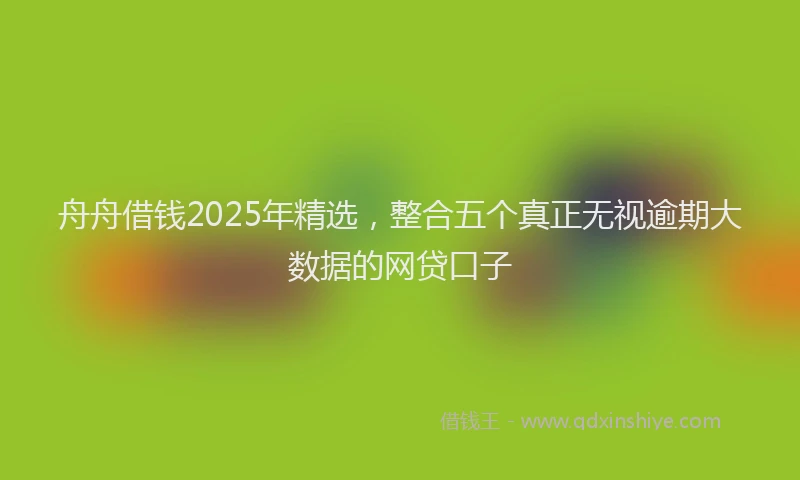 舟舟借钱2025年精选，整合五个真正无视逾期大数据的网贷口子