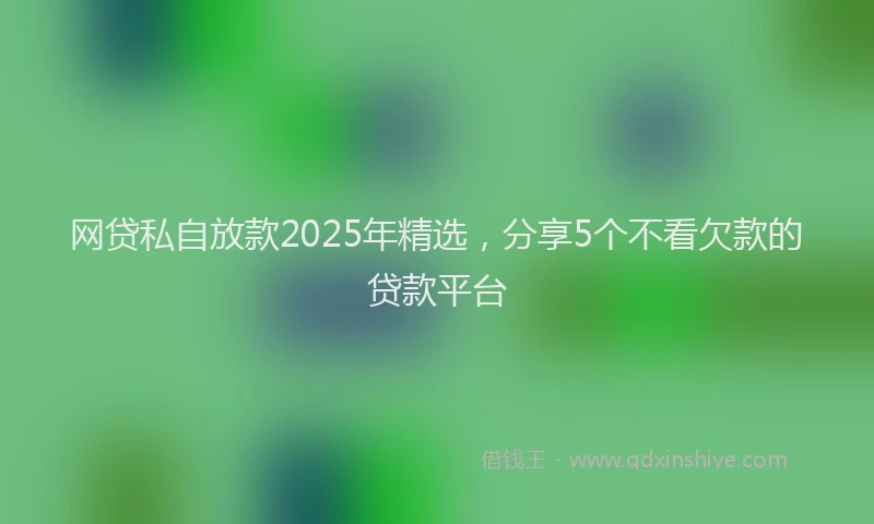 网贷私自放款2025年精选，分享5个不看欠款的贷款平台