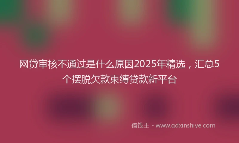 网贷审核不通过是什么原因2025年精选，汇总5个摆脱欠款束缚贷款新平台