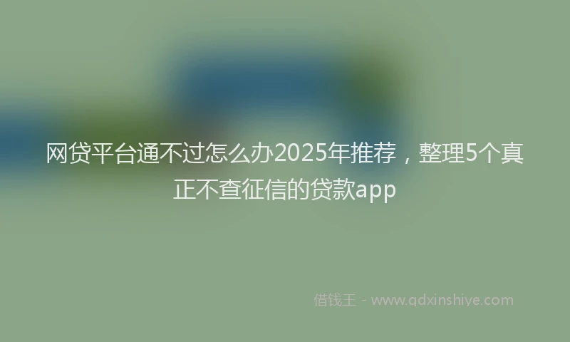网贷平台通不过怎么办2025年推荐，整理5个真正不查征信的贷款app