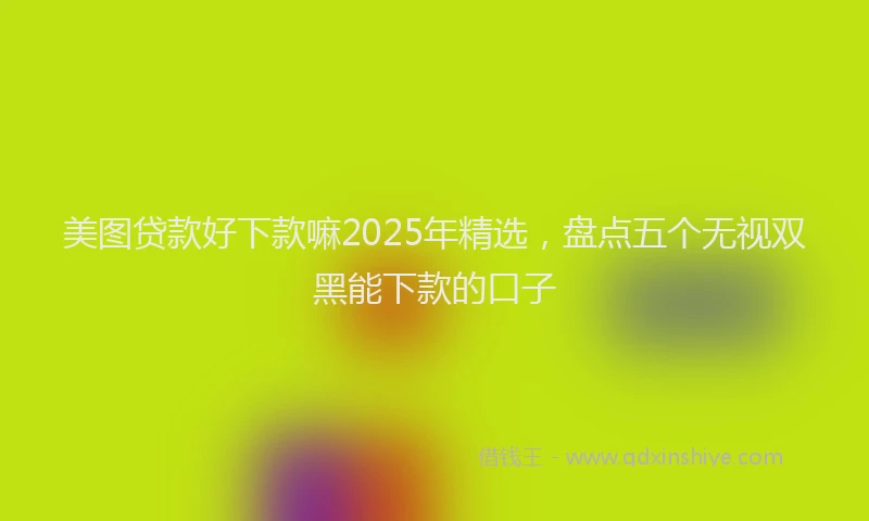 美图贷款好下款嘛2025年精选，盘点五个无视双黑能下款的口子