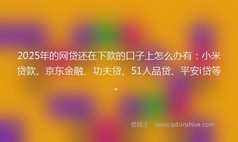 2025年的网贷还在下款的口子上怎么办有：小米贷款、京东金融、功夫贷、51人品贷、平安i贷等。