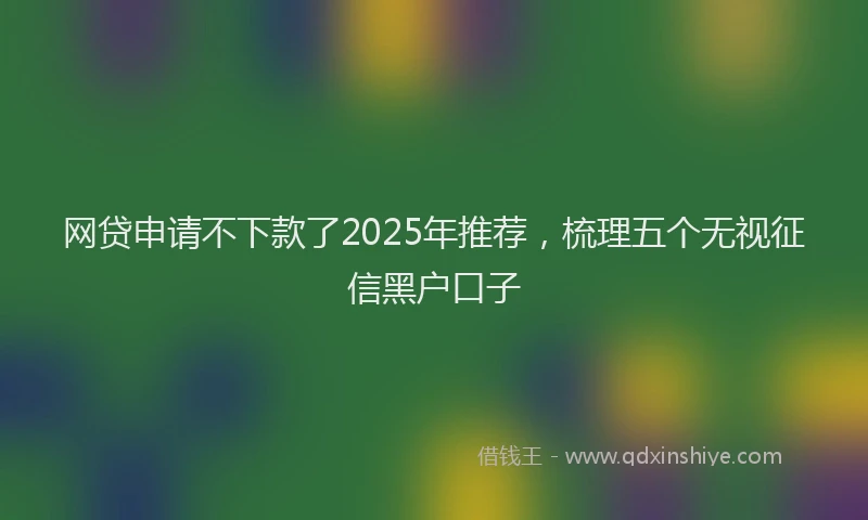 网贷申请不下款了2025年推荐，梳理五个无视征信黑户口子