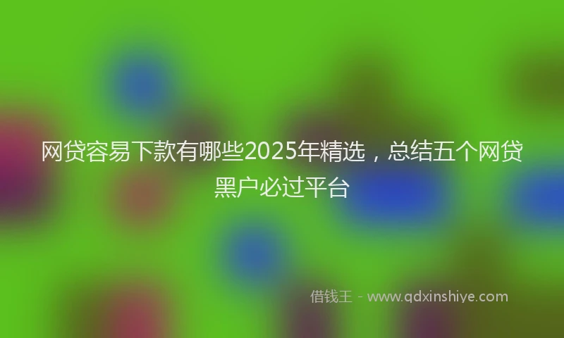 网贷容易下款有哪些2025年精选，总结五个网贷黑户必过平台