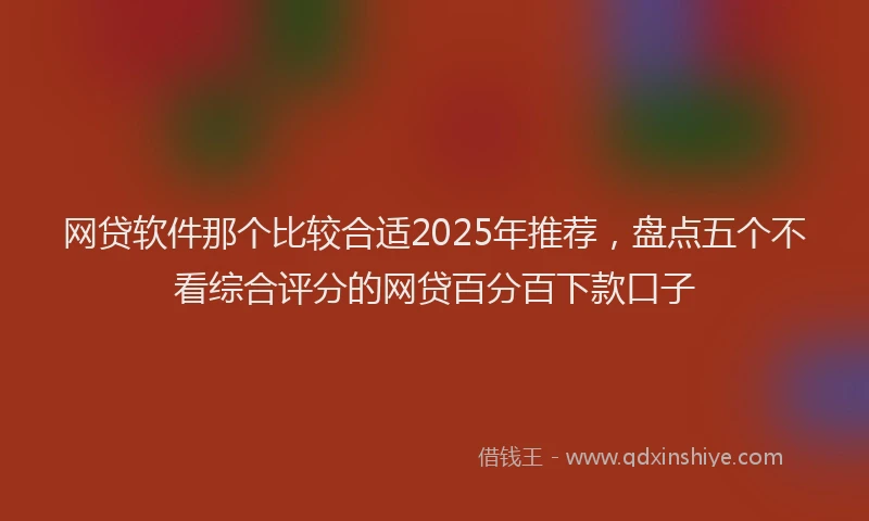 网贷软件那个比较合适2025年推荐，盘点五个不看综合评分的网贷百分百下款口子