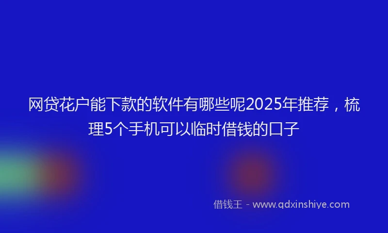 网贷花户能下款的软件有哪些呢2025年推荐，梳理5个手机可以临时借钱的口子