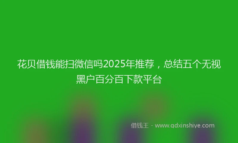 花贝借钱能扫微信吗2025年推荐，总结五个无视黑户百分百下款平台