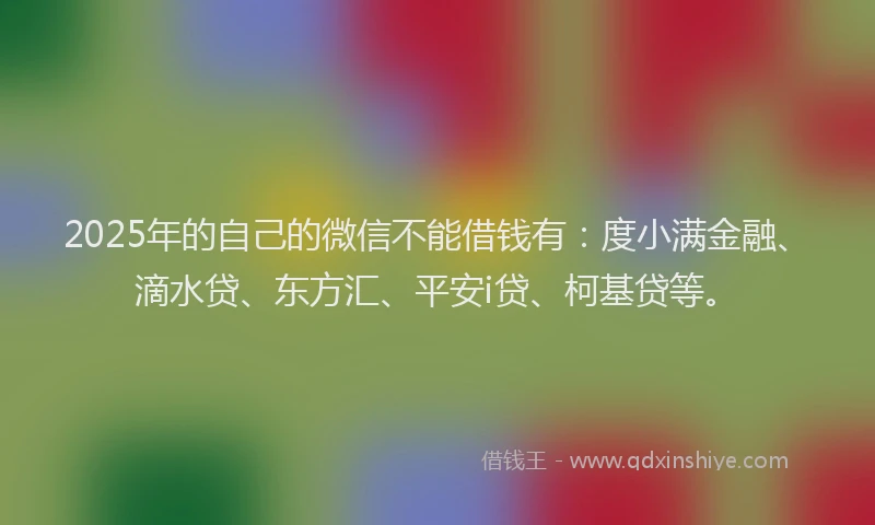 2025年的自己的微信不能借钱有：度小满金融、滴水贷、东方汇、平安i贷、柯基贷等。