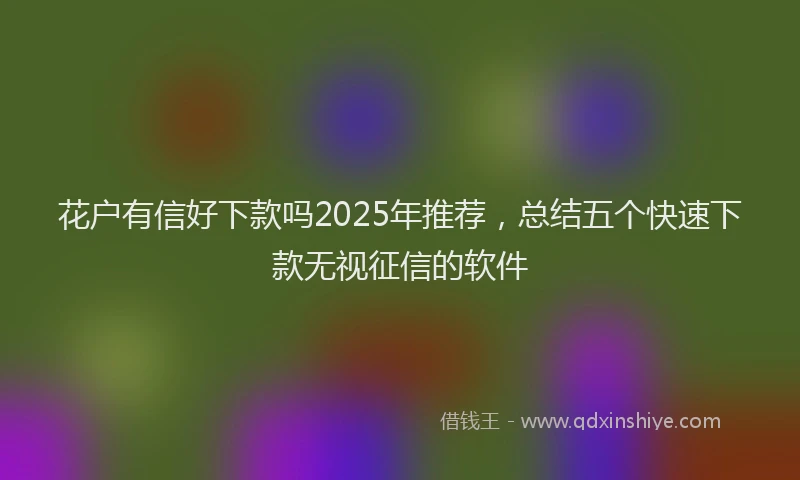 花户有信好下款吗2025年推荐，总结五个快速下款无视征信的软件