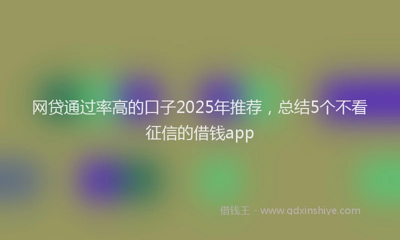 网贷通过率高的口子2025年推荐，总结5个不看征信的借钱app