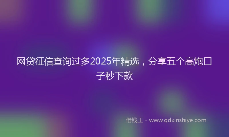 网贷征信查询过多2025年精选，分享五个高炮口子秒下款
