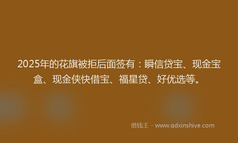 2025年的花旗被拒后面签有：瞬信贷宝、现金宝盒、现金侠快借宝、福星贷、好优选等。