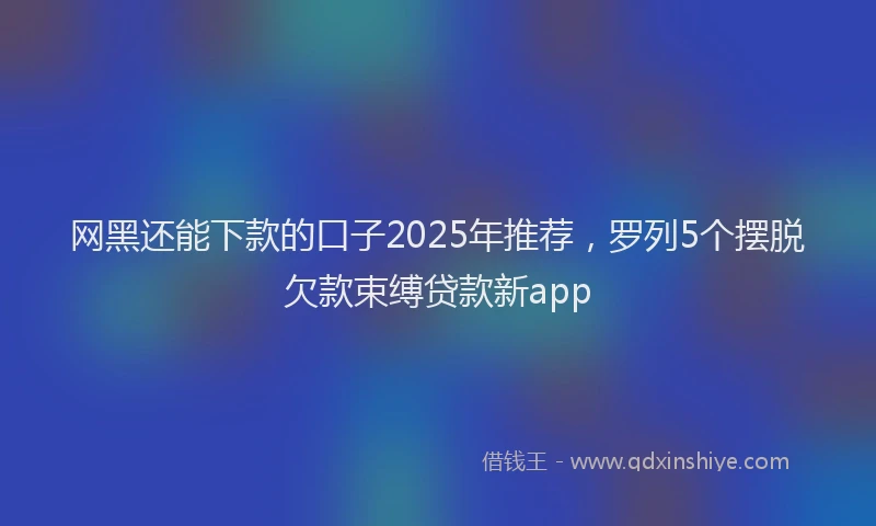 网黑还能下款的口子2025年推荐，罗列5个摆脱欠款束缚贷款新app
