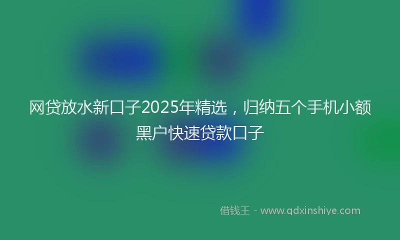 网贷放水新口子2025年精选，归纳五个手机小额黑户快速贷款口子