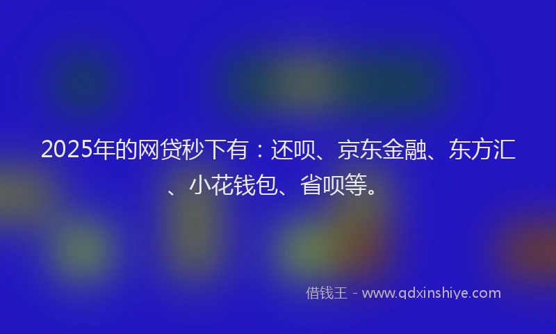 2025年的网贷秒下有：还呗、京东金融、东方汇、小花钱包、省呗等。