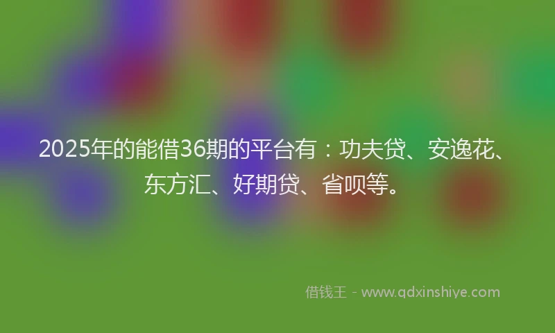 2025年的能借36期的平台有：功夫贷、安逸花、东方汇、好期贷、省呗等。
