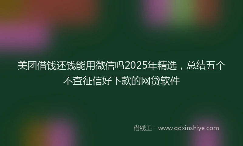 美团借钱还钱能用微信吗2025年精选，总结五个不查征信好下款的网贷软件
