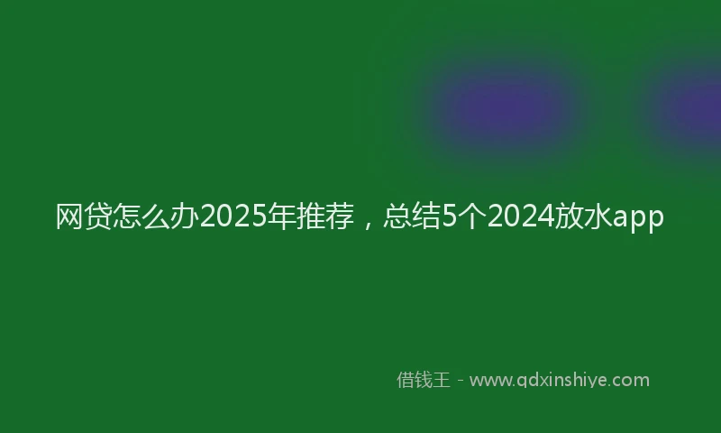 网贷怎么办2025年推荐，总结5个2024放水app