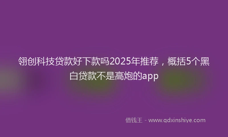 翎创科技贷款好下款吗2025年推荐，概括5个黑白贷款不是高炮的app