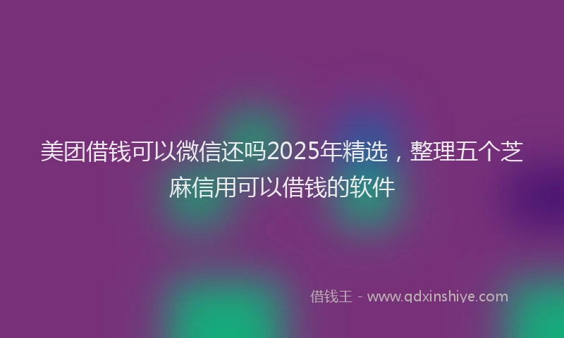 美团借钱可以微信还吗2025年精选，整理五个芝麻信用可以借钱的软件