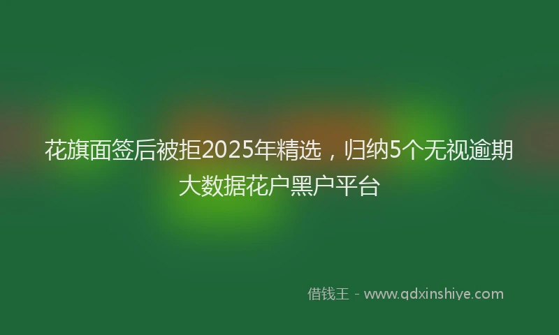 花旗面签后被拒2025年精选，归纳5个无视逾期大数据花户黑户平台