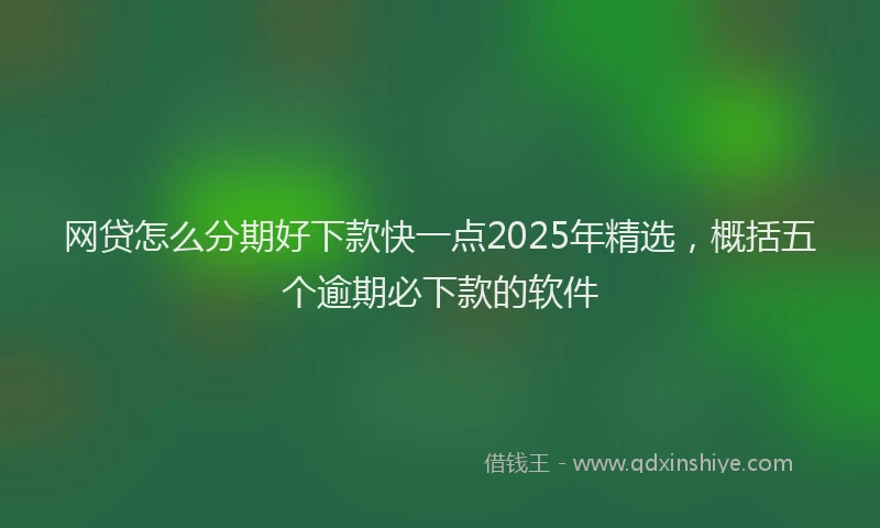 网贷怎么分期好下款快一点2025年精选，概括五个逾期必下款的软件