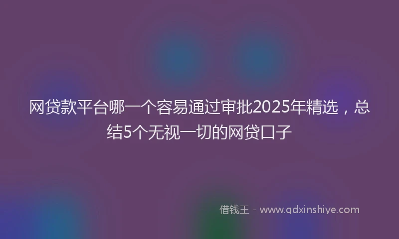 网贷款平台哪一个容易通过审批2025年精选，总结5个无视一切的网贷口子