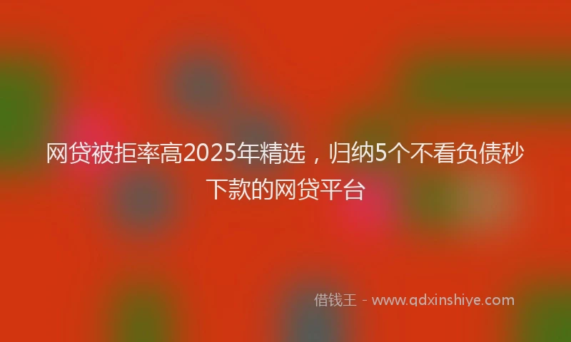 网贷被拒率高2025年精选，归纳5个不看负债秒下款的网贷平台