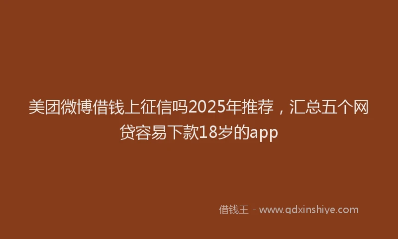 美团微博借钱上征信吗2025年推荐，汇总五个网贷容易下款18岁的app